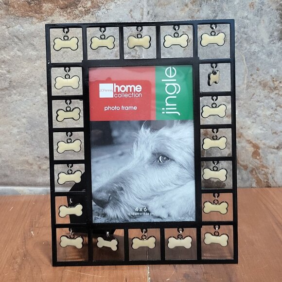 Home Collection Photo Frame Jingle Dog Bone Charms 4 x 6 Metal Picture Frame - Picture 3 of 10